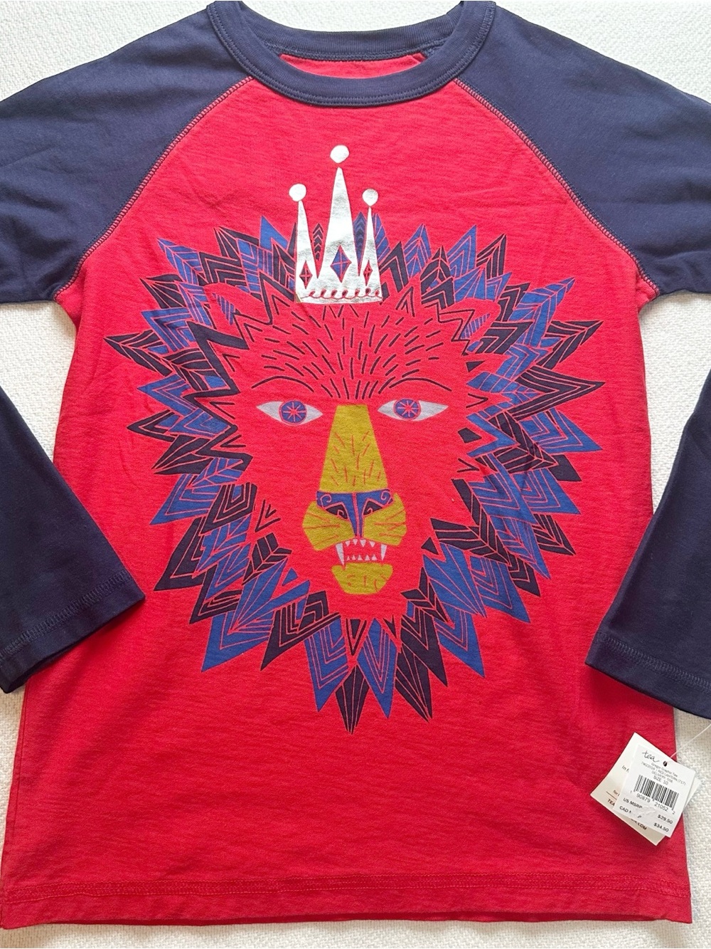 Tea Collection raglan Lion 🦁 tee size 10 NWT